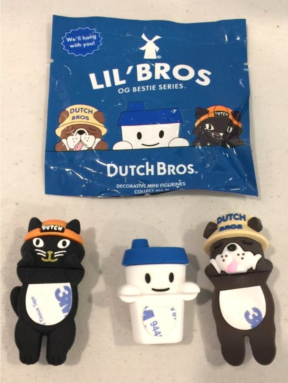 Dutch Brothers LIL' BROS OG Bestie Series Cat Cup Bulldog Characters Set of 3